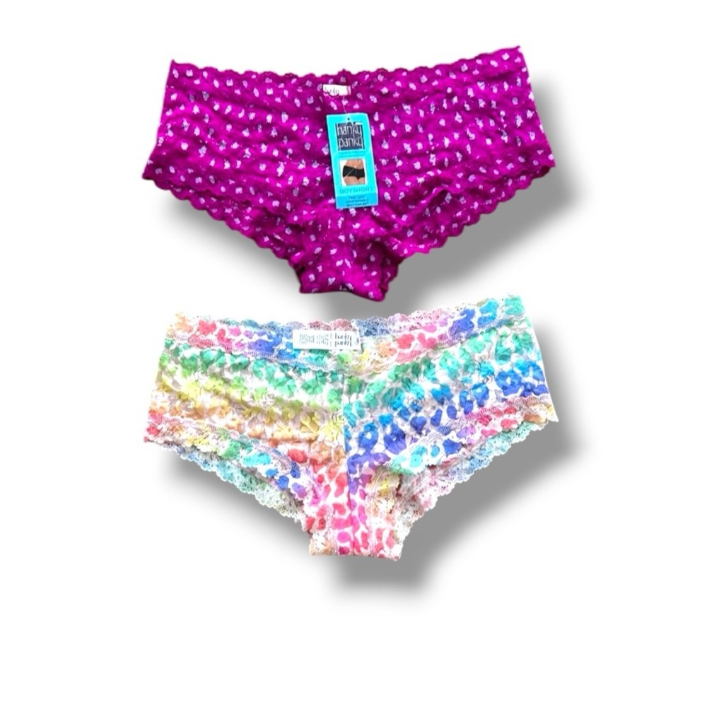 Hanky Panky Lace BoyShorts Size Large 2 pairs NEW